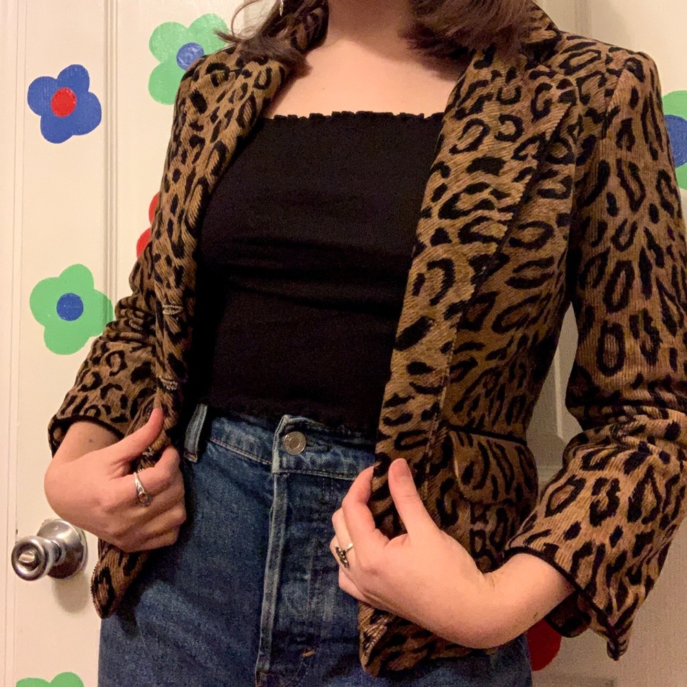 🐆Bebe Corduroy Leopard Blazer Jacket🐆